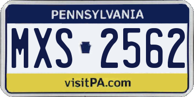 PA license plate MXS2562