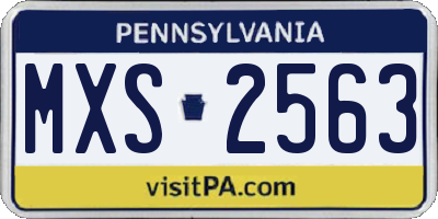 PA license plate MXS2563