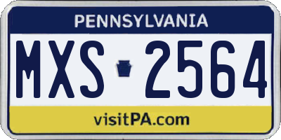 PA license plate MXS2564