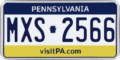 PA license plate MXS2566