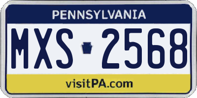 PA license plate MXS2568