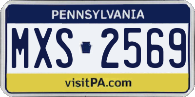 PA license plate MXS2569