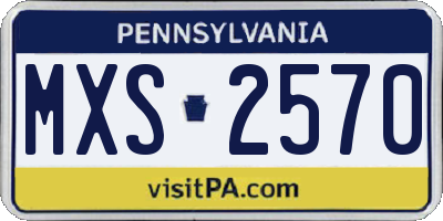 PA license plate MXS2570