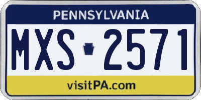 PA license plate MXS2571