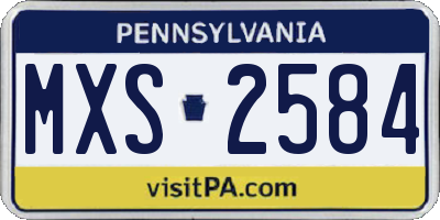 PA license plate MXS2584