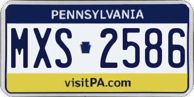PA license plate MXS2586