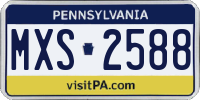 PA license plate MXS2588