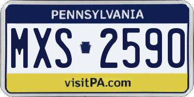 PA license plate MXS2590