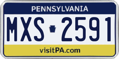 PA license plate MXS2591