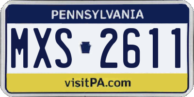 PA license plate MXS2611