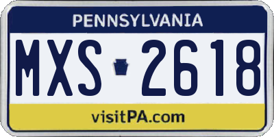 PA license plate MXS2618