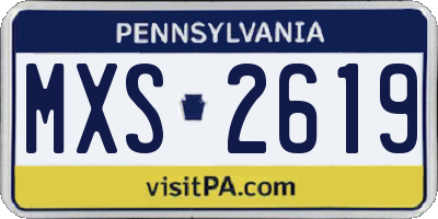 PA license plate MXS2619