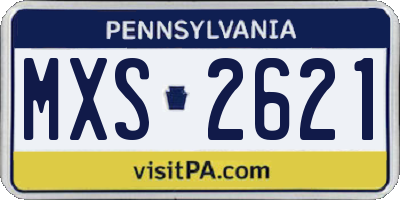 PA license plate MXS2621