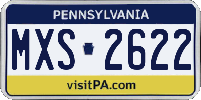 PA license plate MXS2622