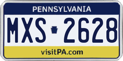 PA license plate MXS2628