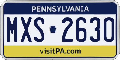 PA license plate MXS2630