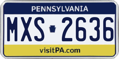 PA license plate MXS2636