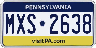 PA license plate MXS2638
