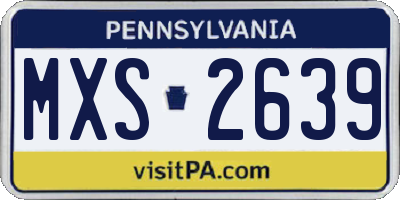 PA license plate MXS2639