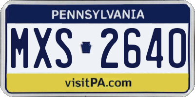 PA license plate MXS2640