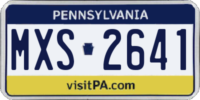 PA license plate MXS2641