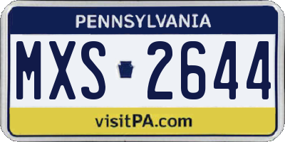 PA license plate MXS2644