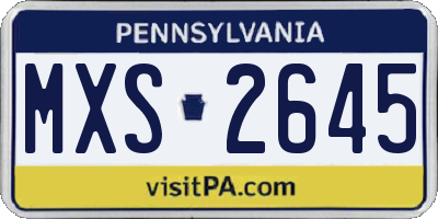 PA license plate MXS2645