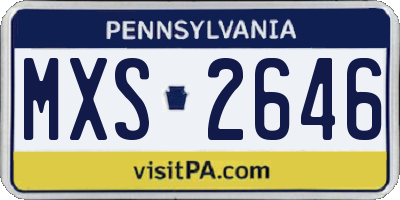 PA license plate MXS2646