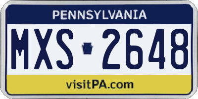 PA license plate MXS2648