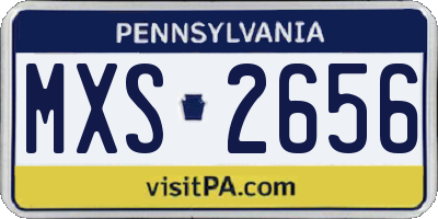 PA license plate MXS2656
