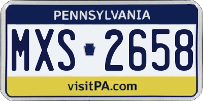 PA license plate MXS2658