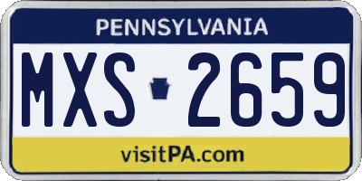 PA license plate MXS2659