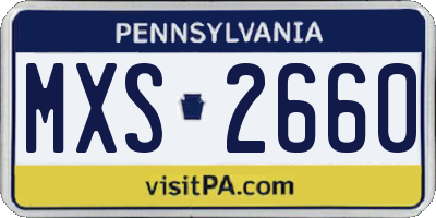 PA license plate MXS2660