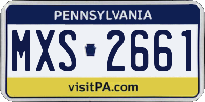 PA license plate MXS2661