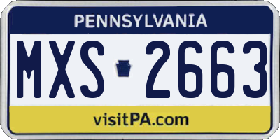 PA license plate MXS2663