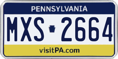 PA license plate MXS2664