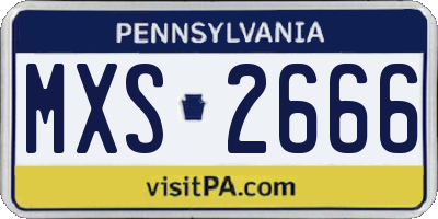 PA license plate MXS2666