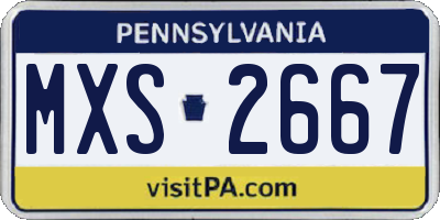 PA license plate MXS2667