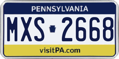 PA license plate MXS2668