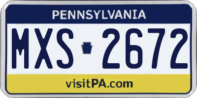PA license plate MXS2672