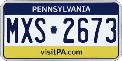 PA license plate MXS2673