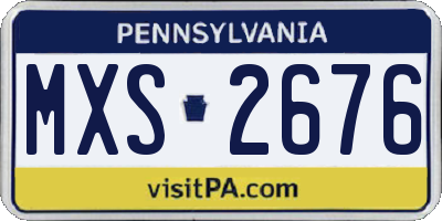 PA license plate MXS2676