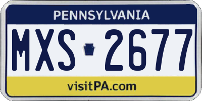 PA license plate MXS2677