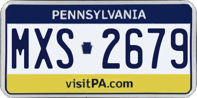 PA license plate MXS2679