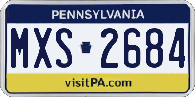 PA license plate MXS2684