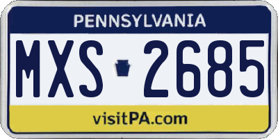 PA license plate MXS2685