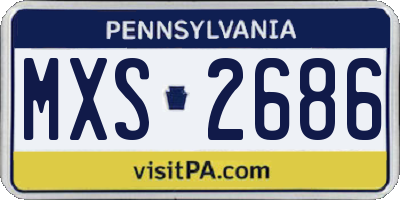 PA license plate MXS2686