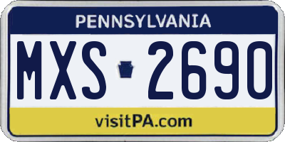PA license plate MXS2690