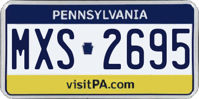 PA license plate MXS2695