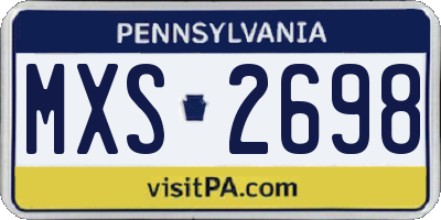 PA license plate MXS2698